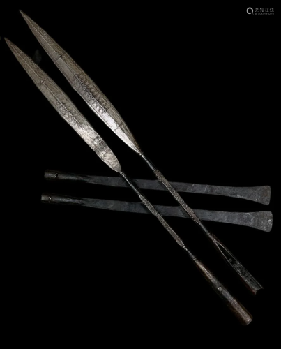 Lot Of 2 African Double Ended Spears