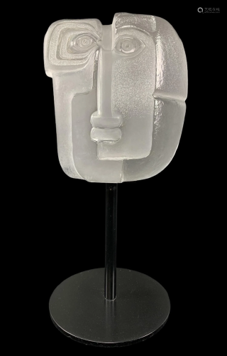 Mats Jonasson Totem Frosted Lead Crystal Face