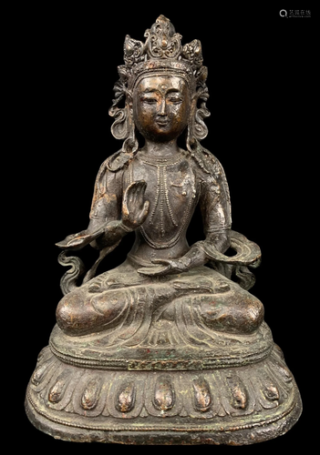 Chinese Chien Lung Bronze Seated Buddha