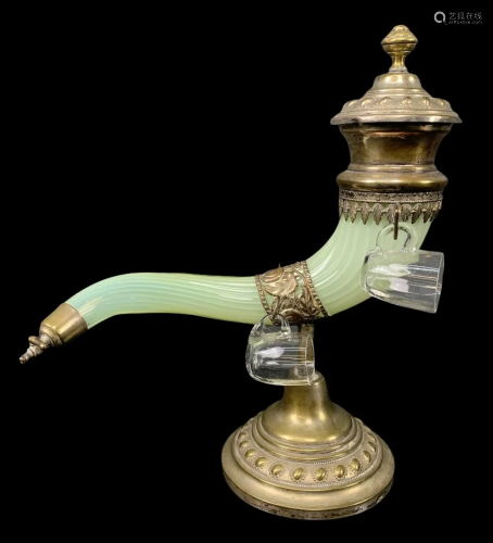 Vintage Horn Shaped Art Glass Drink Dispenser