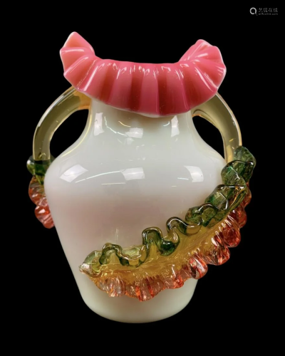 19th C Steven Williams Art Glass Vase, C. 1880