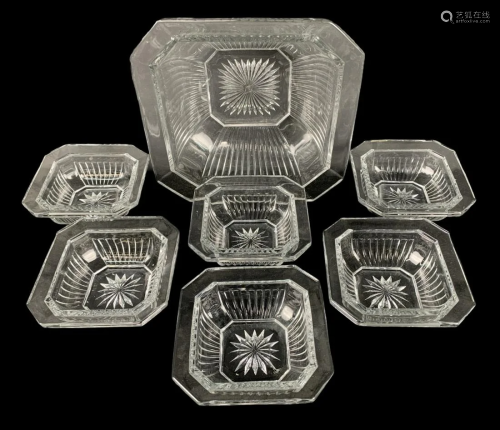Heisey Glass Square Berry Bowl, 6 Serving Bowls