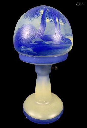 Art Glass Hand Painted Scenery Lamp