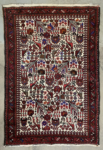 Persian Hamadan Carpet, Bird Pattern