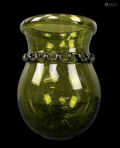 Early Mcm Ekenas Swedish Art Glass Vase, Lake