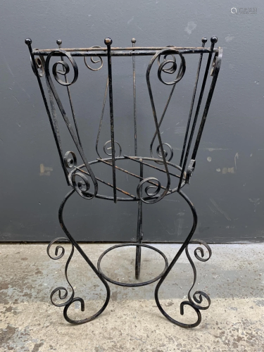 Mid Century Wrought Iron Plant Stand