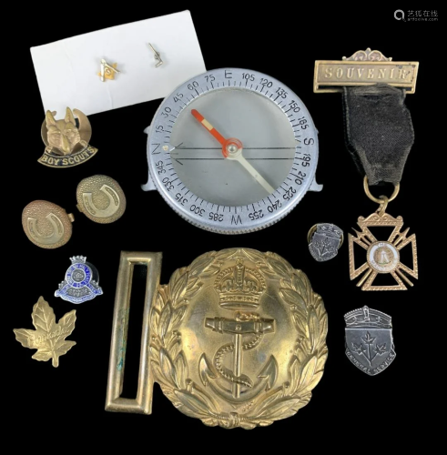 Vintage Compass, Navy Army Freemasons Pins Items