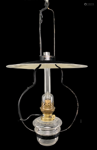 French Gaudard Oil Lamp Style Light Fixture