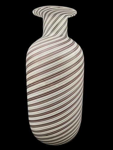 Murano Filigrana Spiral Vase, Signed On Base
