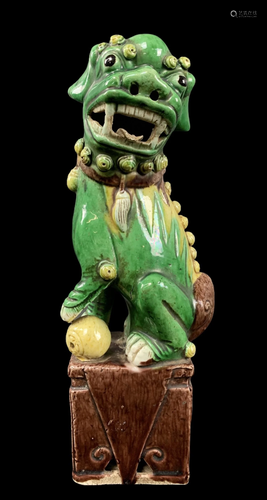 Chinese Glazed Foo Dog, Kiln Fired