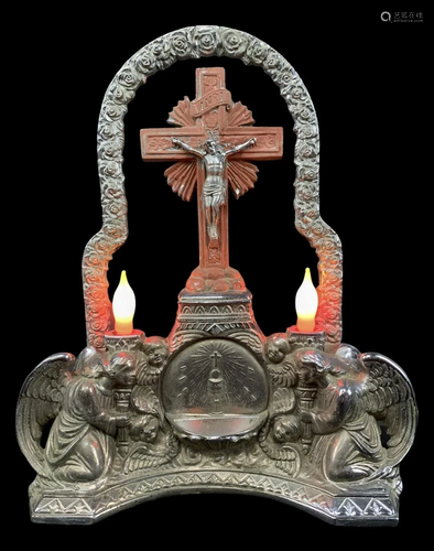 Antique Chrome Holy Water Font Lamp