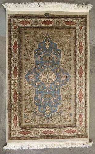Persian Rug, Carpet, Deer, Signed