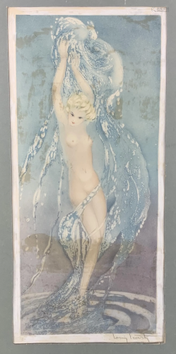 1936 Louis Icart Fountain Etching Aquatint Signed