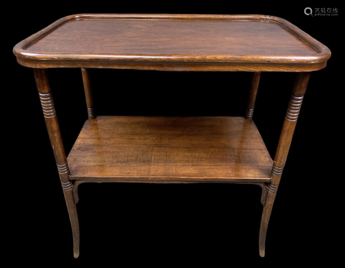 J & J Kohn Bentwood Serving 2 Tier Tea Table