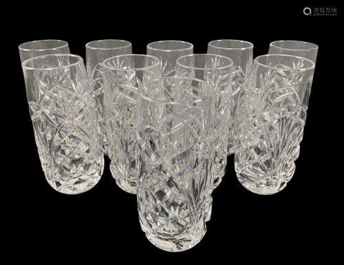 10 Waterford Kinsale Crystal Highball Glasses
