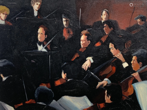 Martha Markowsky, In The Orchestra Pit, Oil Canvas