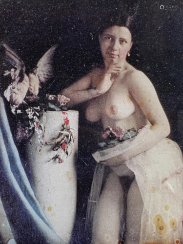 Vintage Frame Female Nude Postcard Victorian Style