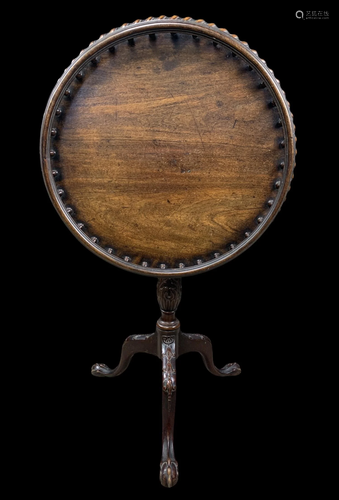 English George Iii Mahogany Gallery Tilt Top Table