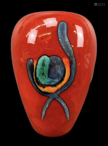 Poole Pottery Vase, Hand Painted