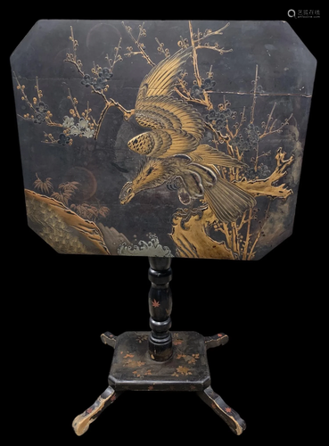 Japanned Chinoiserie Tilt Top Occasional Table