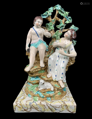 18th C Lakin & Poole Staffordshire Cupid & Psyche