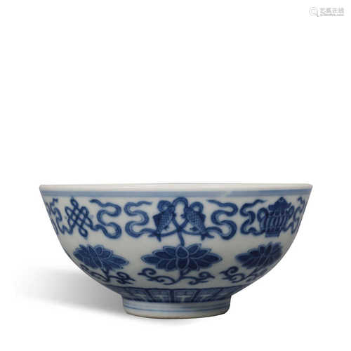 Daoguang blue and white bowl in Qing Dynasty