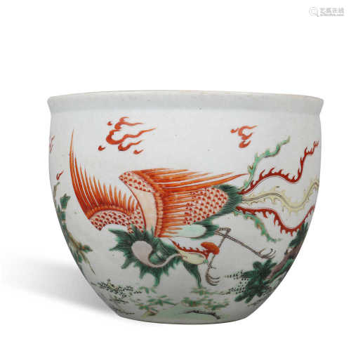 Qing Dynasty pastel animal pattern water tank