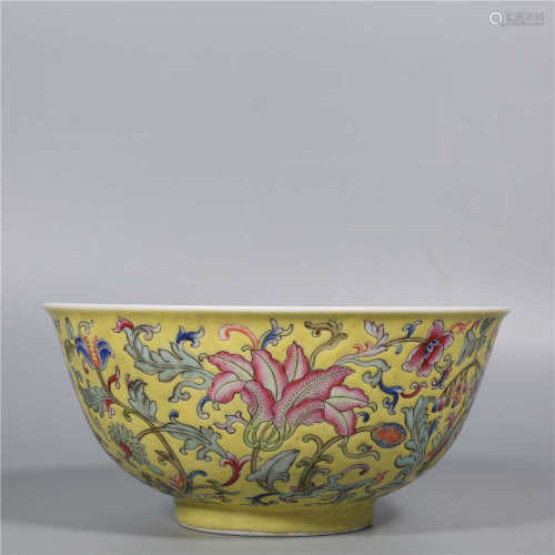 Qing Dynasty Qianlong pastel flower bowl