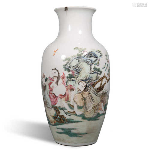 Qing Dynasty Yongzheng pastel eight immortals figure pattern...