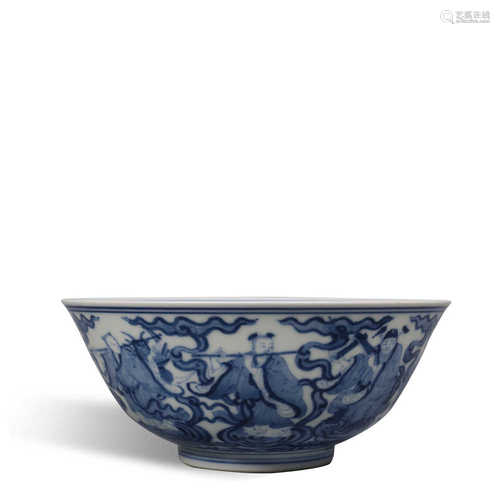 Qing Dynasty Qianlong blue and white eight immortals figure ...