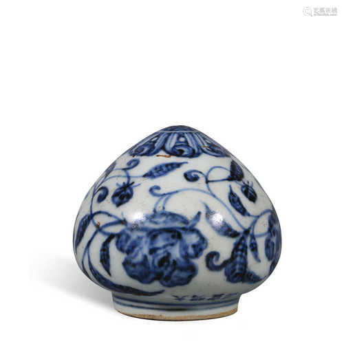 Xuande blue and white bird food jar with lotus pattern in Mi...