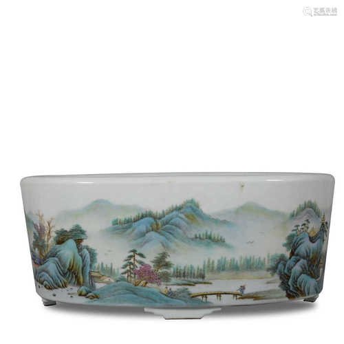 Qing Dynasty Qianlong pastel flowerpot