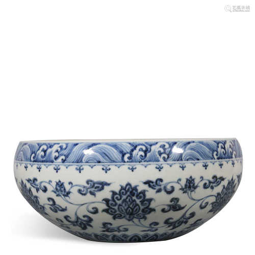 Blue and white lotus bowl in Ming Dynasty