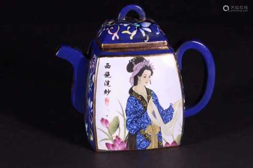 旧藏 珐琅彩 西施 茶壶