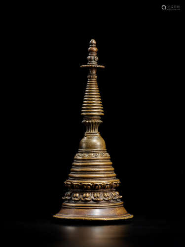 A BRASS STUPA GREATER KASHMIR, 9TH/10TH CENTURY