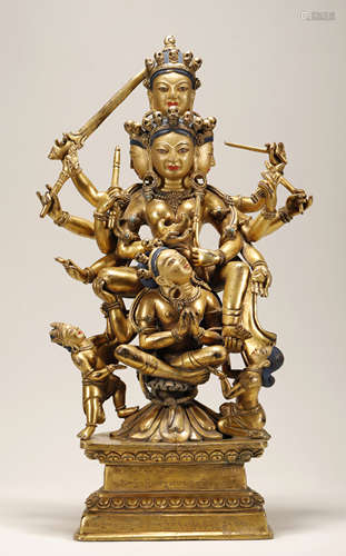 Qing Dynasty - Gilt Buddha Statue