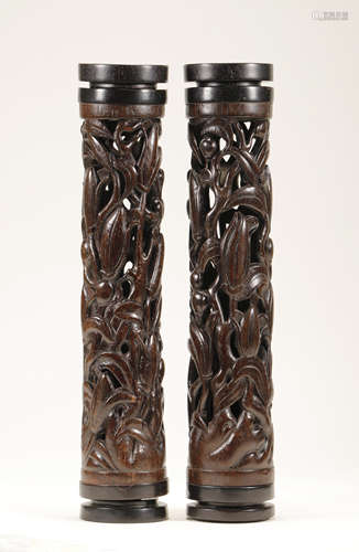 Qing Dynasty - Set of Agarwood Incense Holder