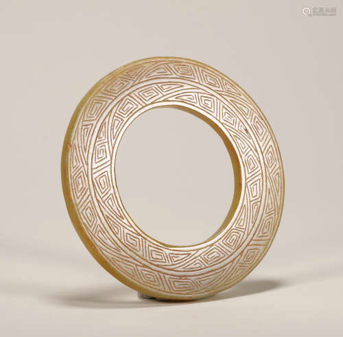 Qin Dynasty -Patterned Jade Ring