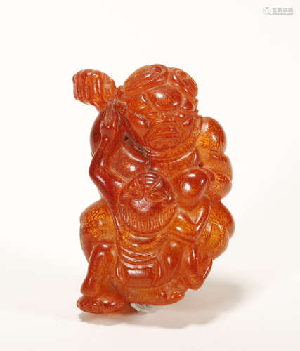 Tang Dynasty - Carved Amber Beast