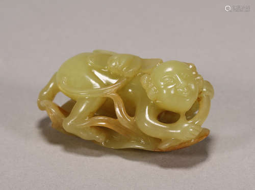 Qing Dynasty - Hetian Yellow Jade Ornament