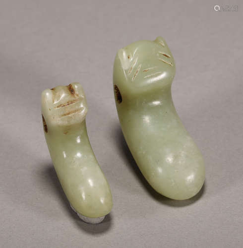 Hongshan Culture - Pair of Jade Cicada