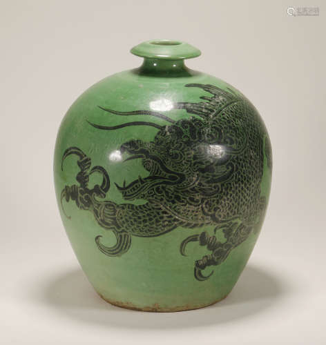 Shang Dynasty - Green Glaze Cizhou Ware Vase