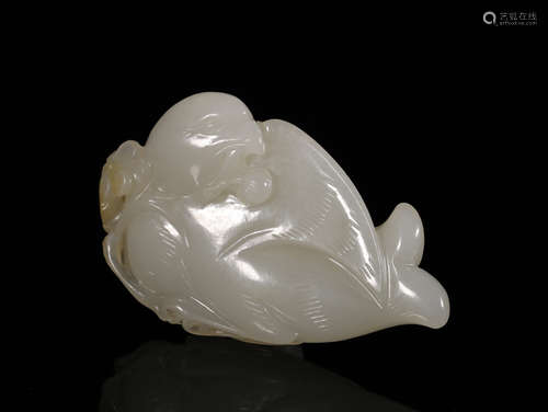 Qing Dynasty - Hetian Jade Parrot Ornament