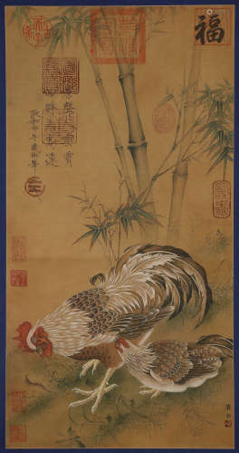 Song Dynasty - Cui Bai Longevity Painting