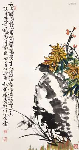 Xu Linlu 許麔廬 | Chrysanthemums 秋菊幽蘭