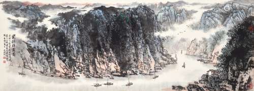 Song Wenzhi 宋文治 | The Hazy Gorges of Sichuan 蜀江晴雲圖