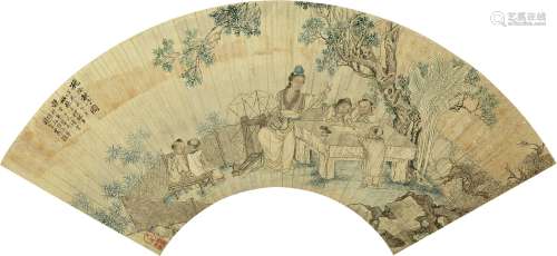 Qian Hui'an 錢慧安 | Lecture Under a Tree 槐陰教子圖