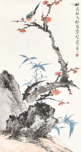 Jiang Hanting 江寒汀 | Bird Perching on the Plum Tree 雙清鳴...