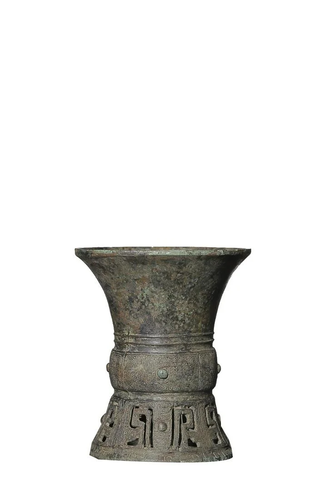 BRONZE GU VESSEL CAST WITH TAOTIE