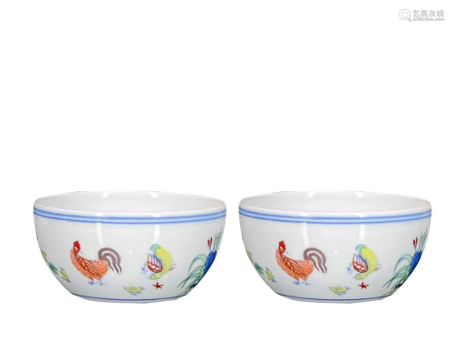 DOUCAI 'ROOSTER' CUP